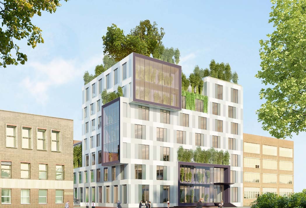 Neubau Schwanenhöfe Düsseldorf — Außenansicht des Kreativquartiers an der Erkrather Straße